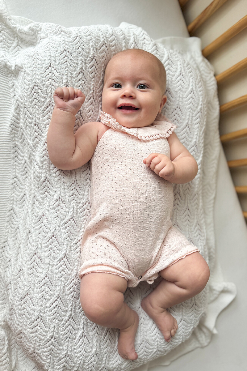 Cotton Candy Organic Pointelle Bubble Romper