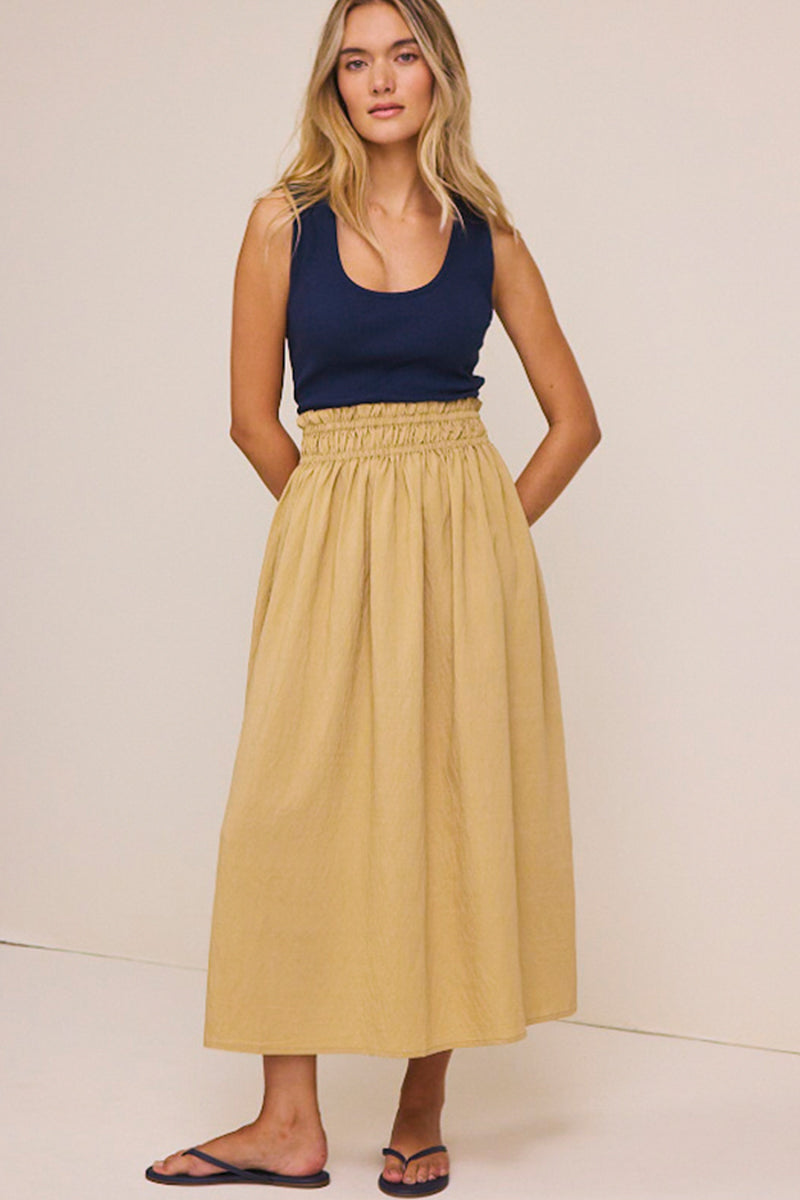 Navy and Khaki Mixed Media Dress