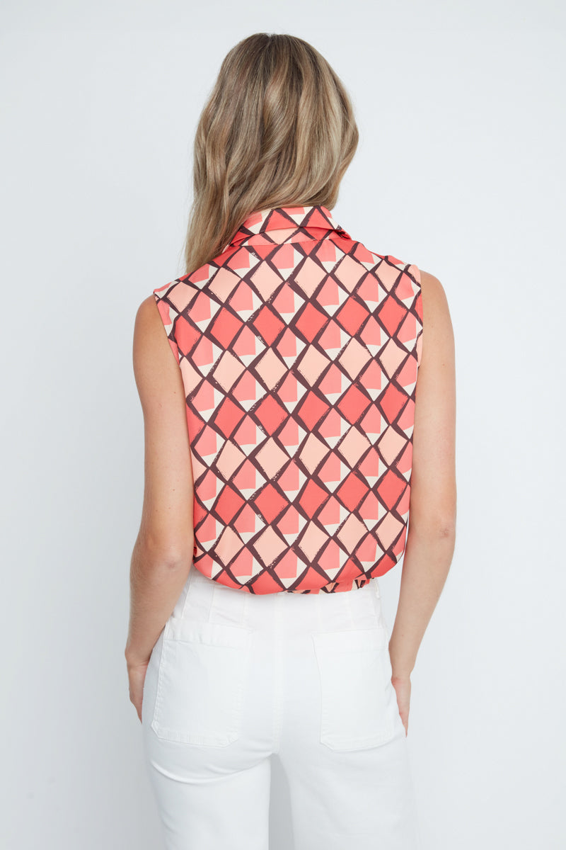 Sorbet Luxe Satin Sleeveless Tie Top