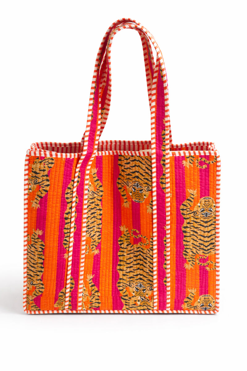 Tiger Quilted Tote Bag
