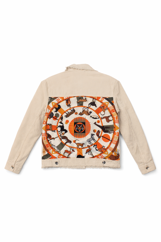 Beige Animal Scarf Jacket