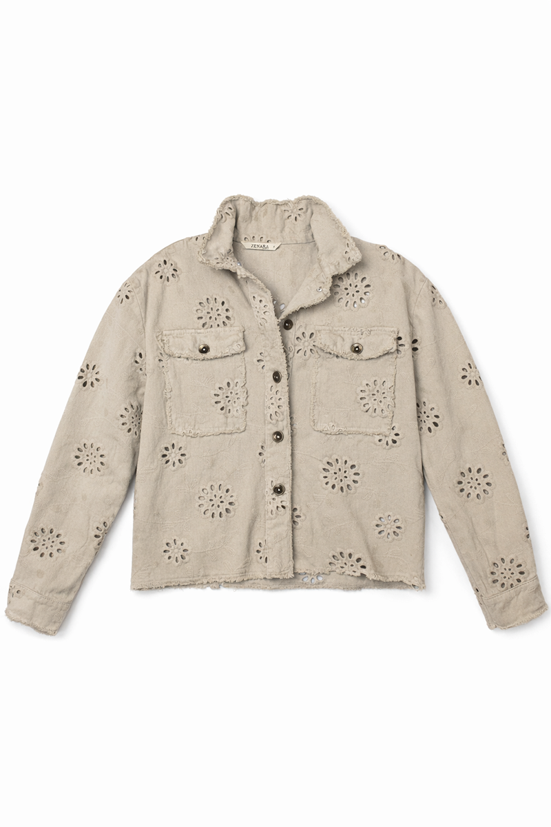 Beige Eyelet Jacket
