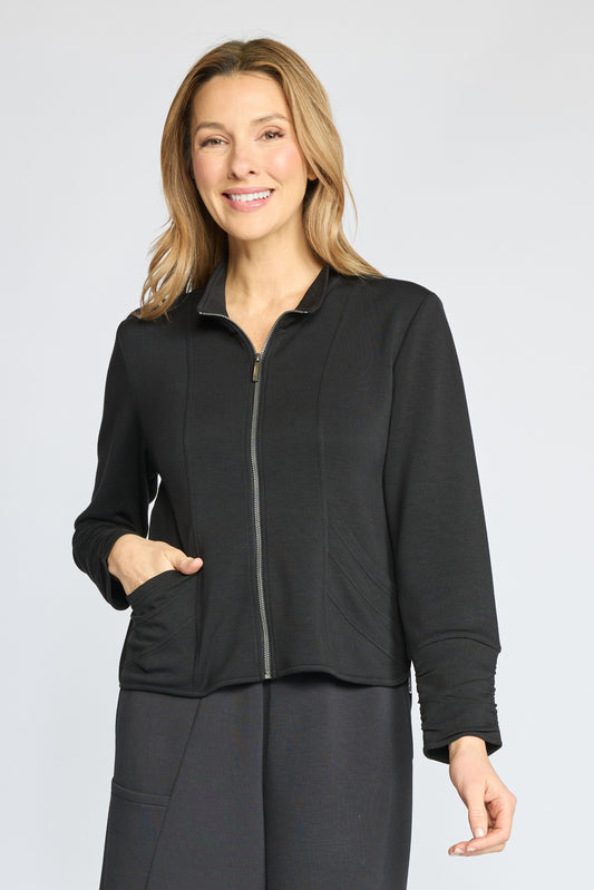 Black Feather Lux Knit Travel Jacket