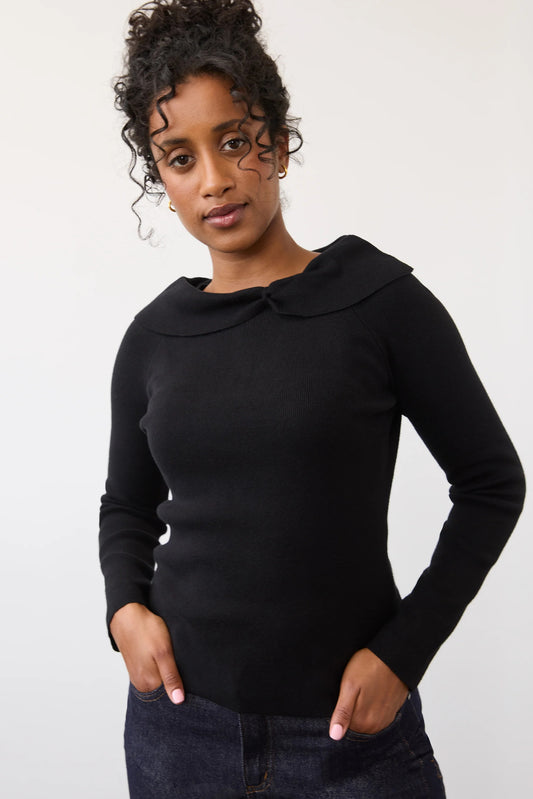 Black Long Sleeve Off The Shoulder Sweater