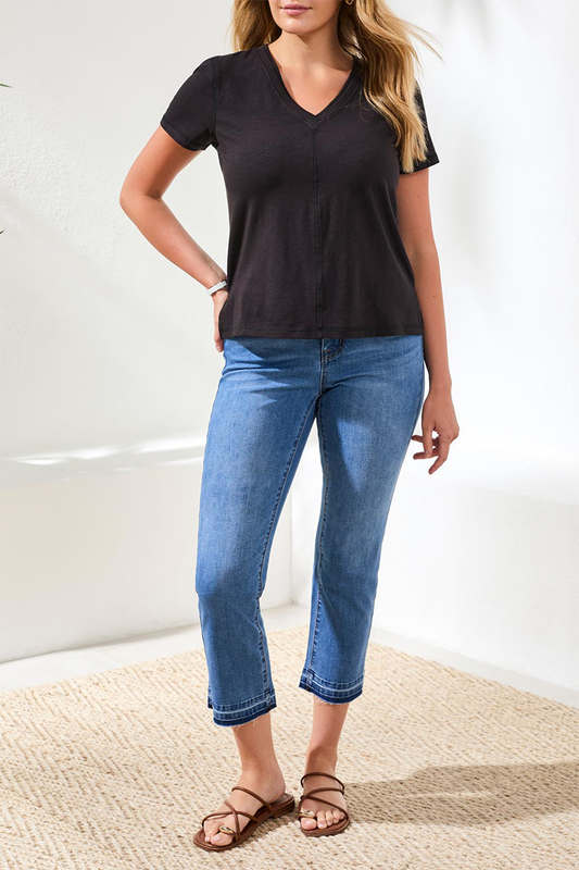 Black V-Neck Top