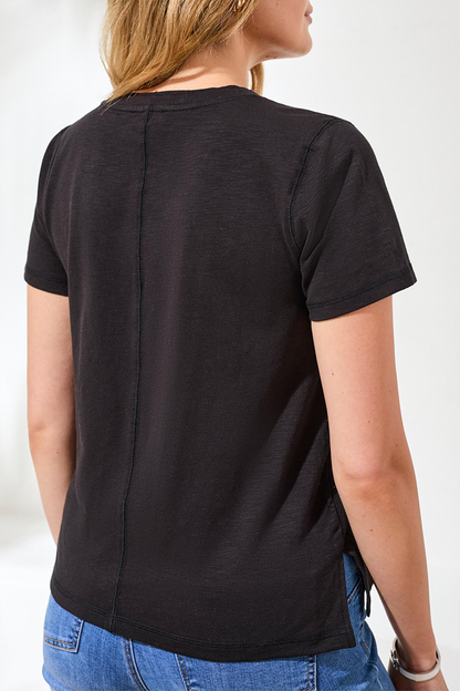Black V-Neck Top