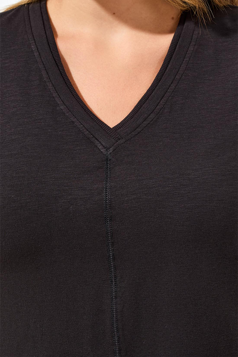 Black V-Neck Top