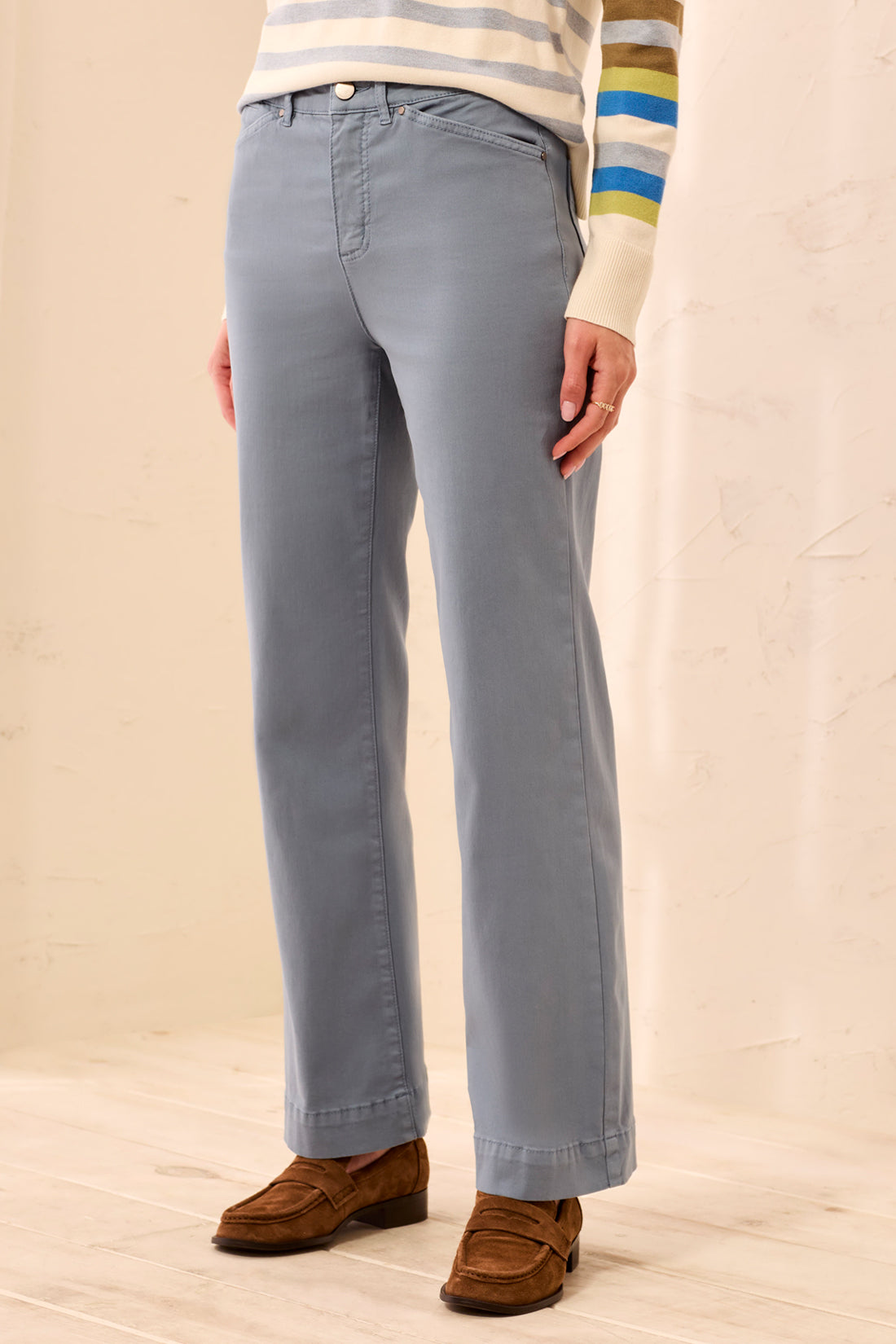 Blue Fog Comfort Stretch Wide Leg Pants