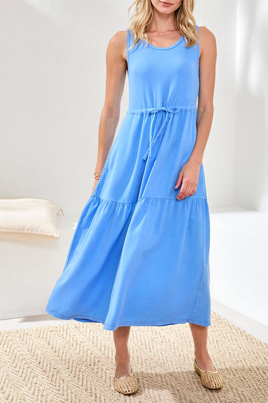 Blue Sky Tiered Midi Dress