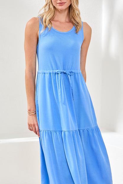 Blue Sky Tiered Midi Dress