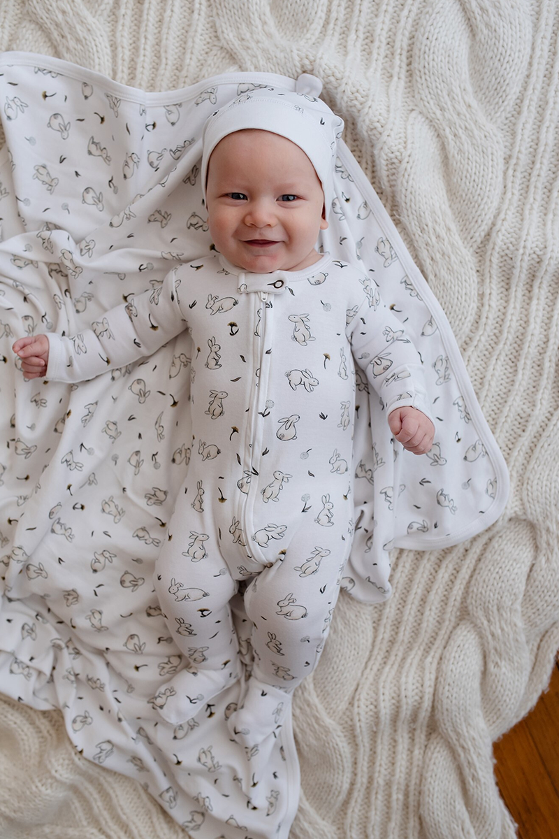 Bunny Organic 2-Way Zipper Footie