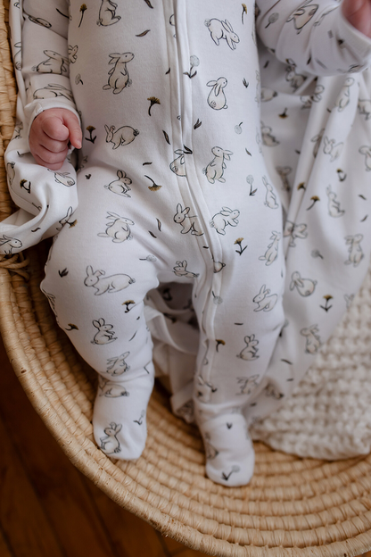 Bunny Organic 2-Way Zipper Footie