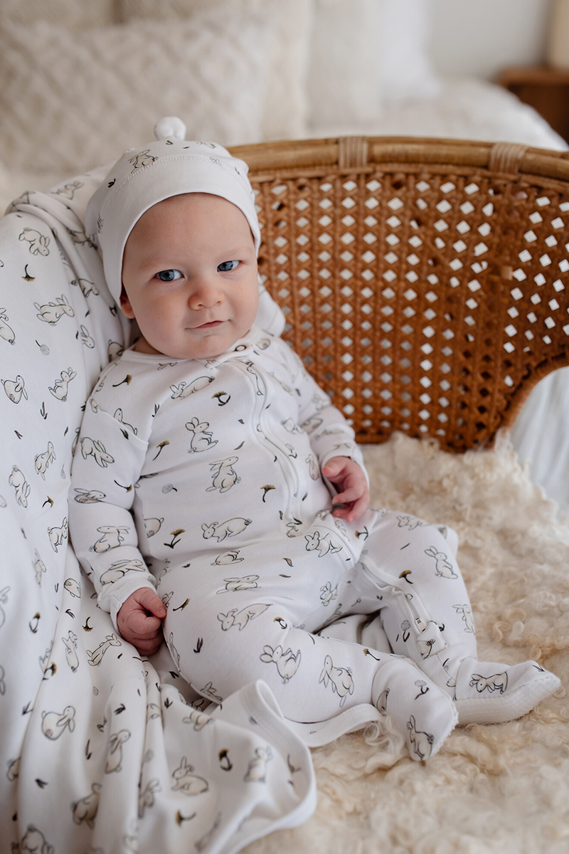 Bunny Organic 2-Way Zipper Footie