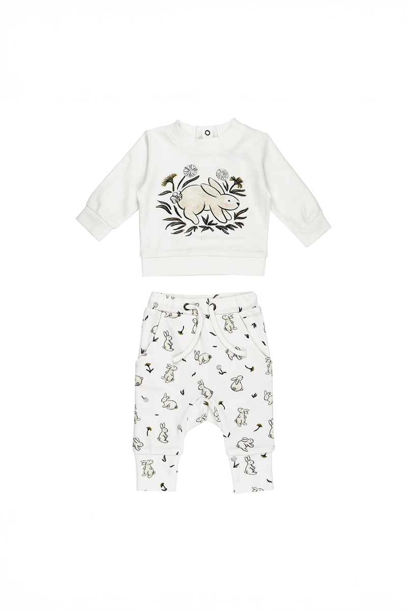 Bunny Organic Sweatshirt and Jogger Set