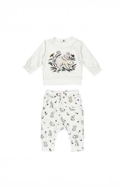 Bunny Organic Sweatshirt and Jogger Set