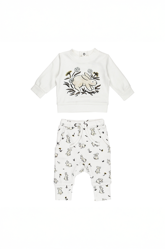 Bunny Organic Sweatshirt and Jogger Set
