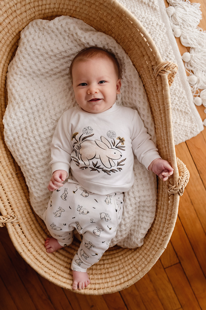 Bunny Organic Sweatshirt and Jogger Set