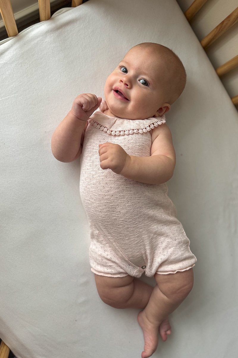Cotton Candy Organic Pointelle Bubble Romper