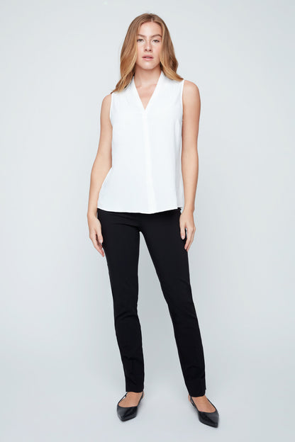 Creme Woven Sleeveless Blouse