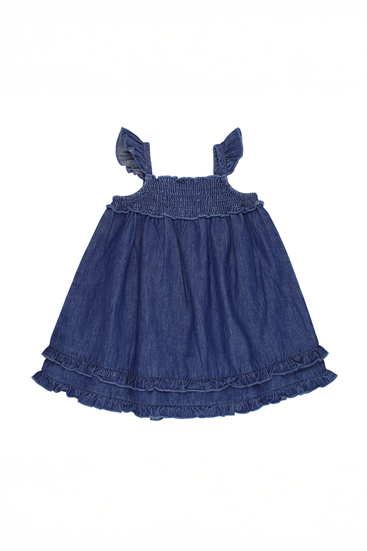 Denim Organic Ruffle Dress