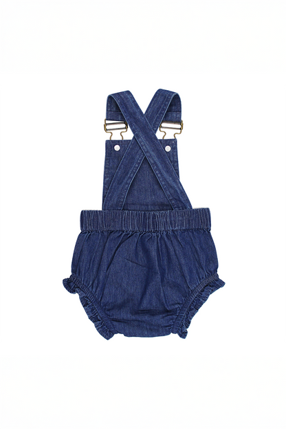 Denim Organic Ruffle Overalls