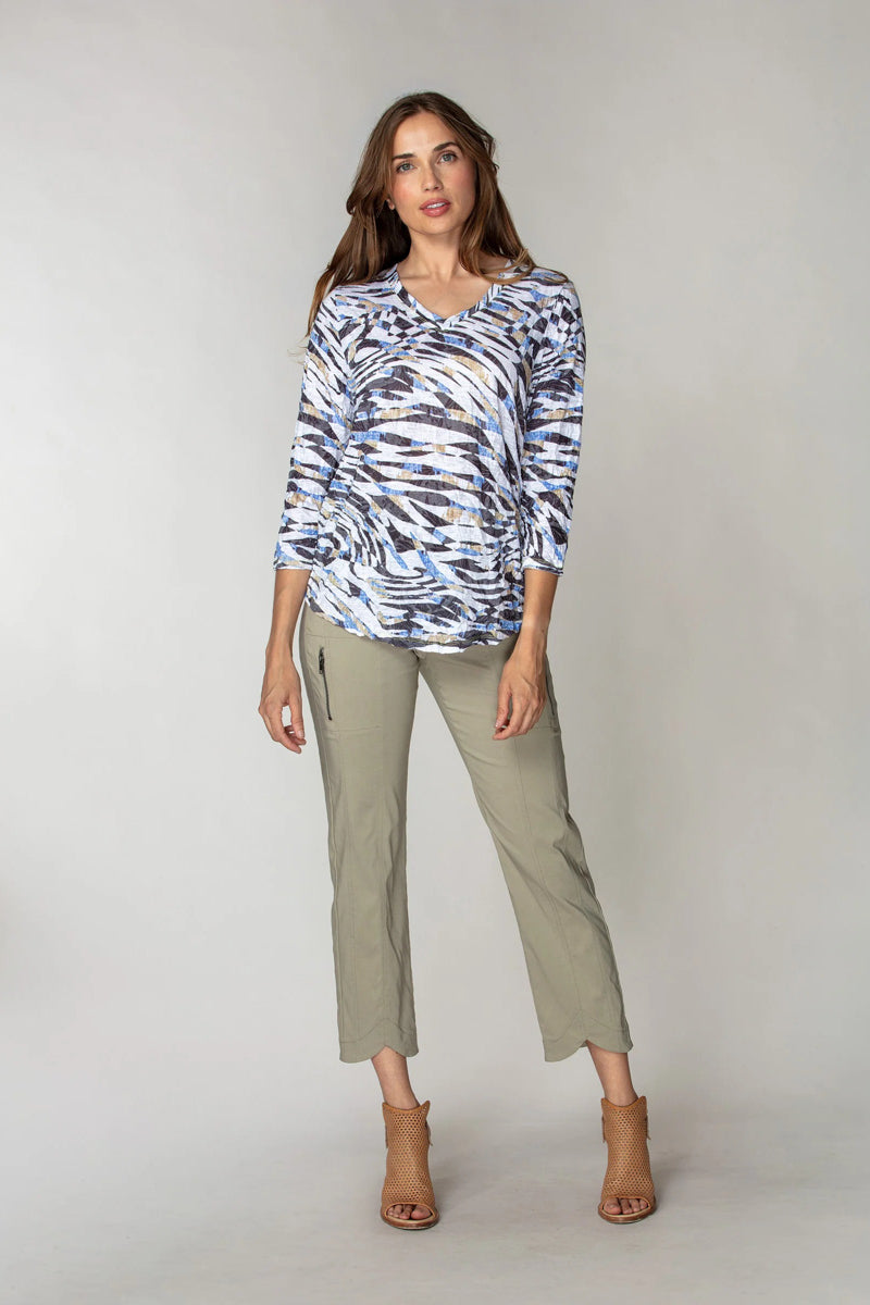 Drift Stripes V-Neck Top