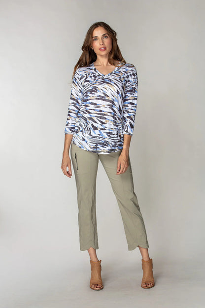 Drift Stripes V-Neck Top
