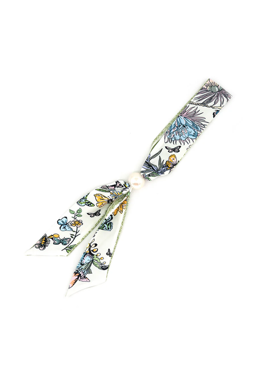 Floral Pearl Adjustable Printed Neck Scarf