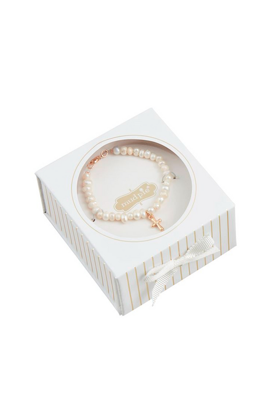 Gold Boxed Cross Bracelet
