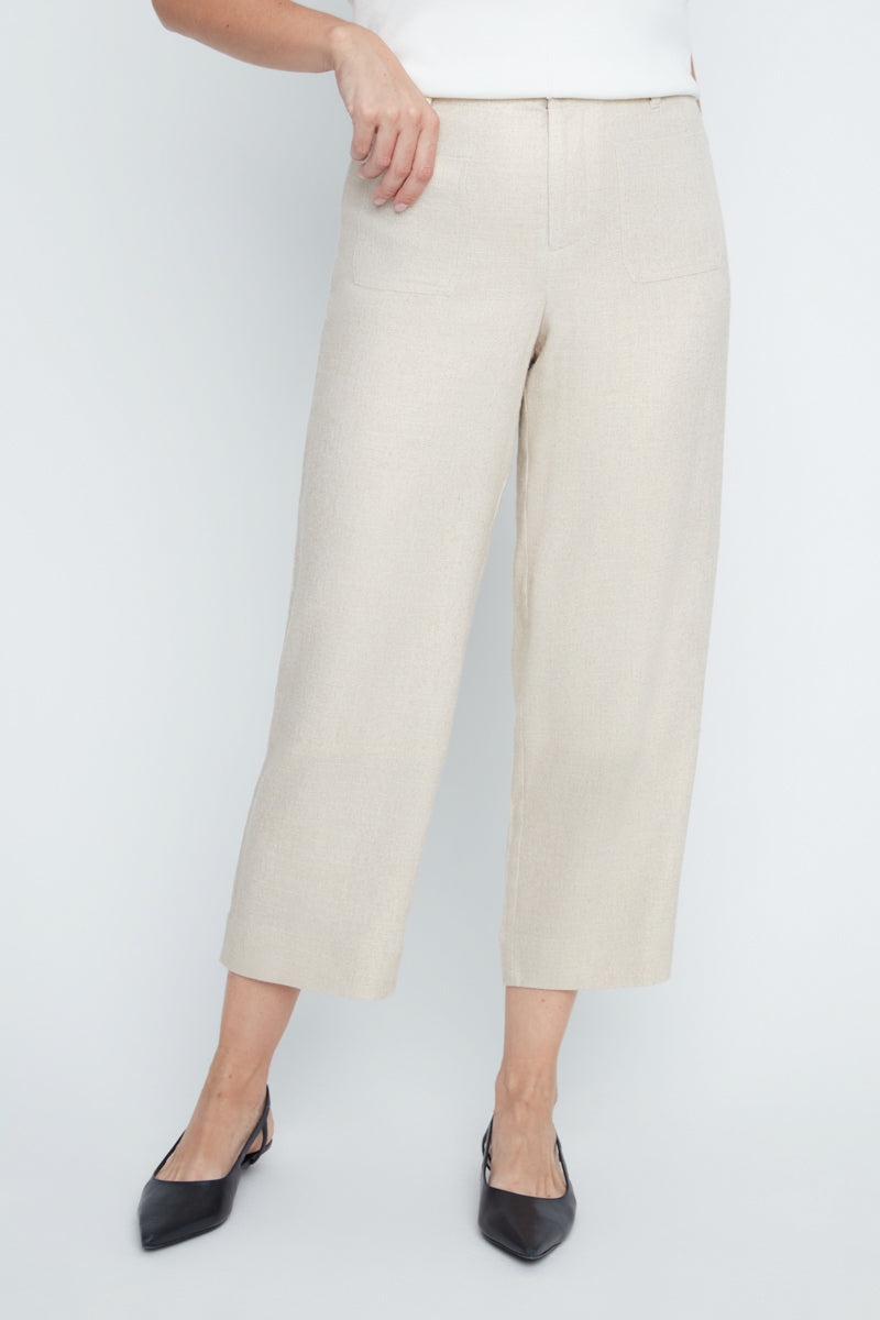 Gold Foil Linen Pants