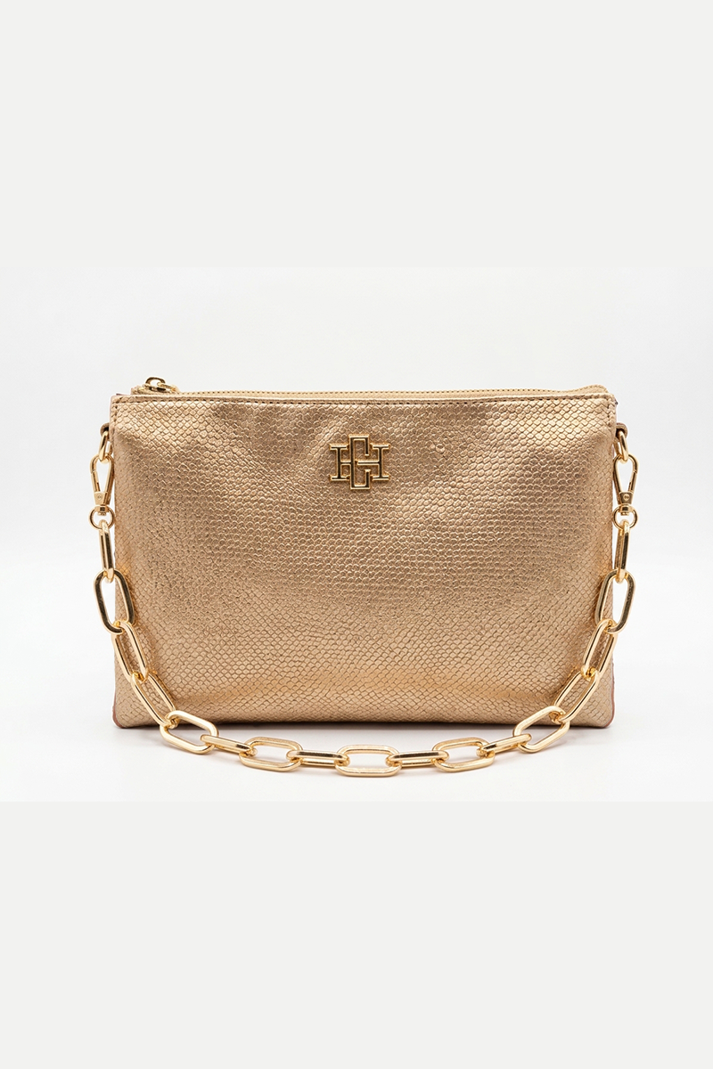Gold Woven Ariana Crossbody Bag