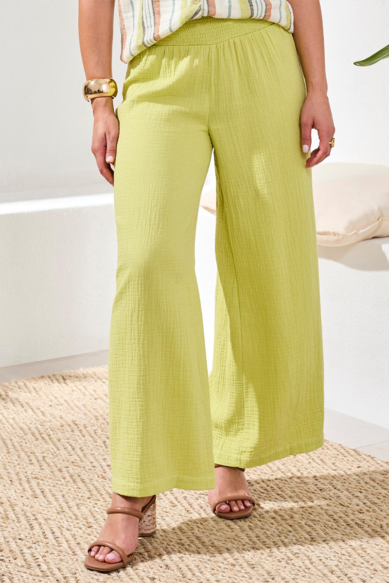Green Banana Smocked Flare Pant