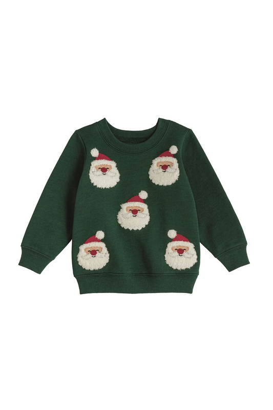 Green Bouclé Santa Sweatshirt