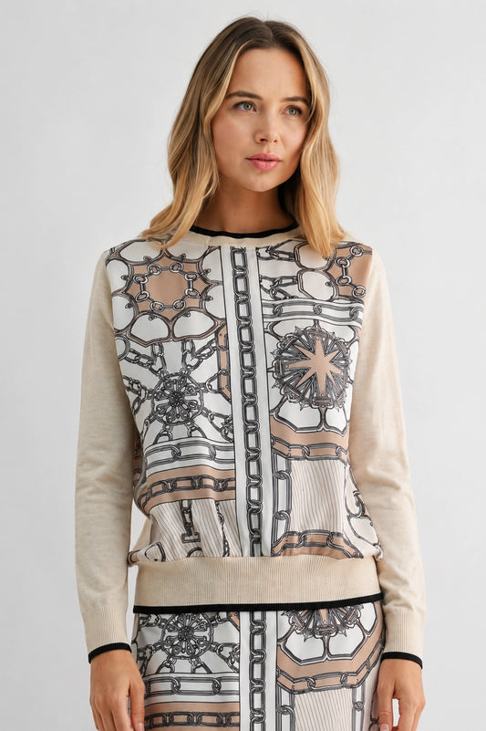 Horse Bit Chain Sweater Top