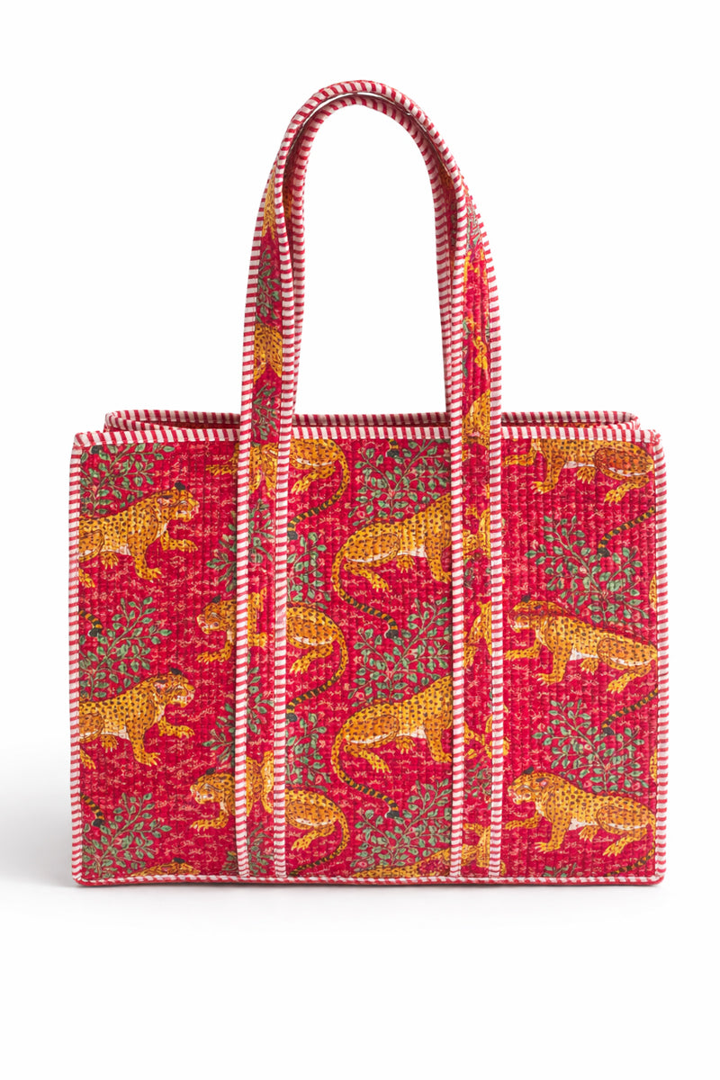 Leopard Quilted Tote Bag