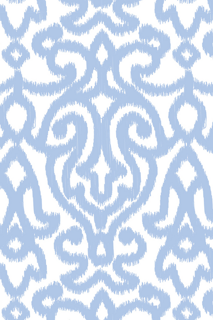 Decorative pattern in light blue on a white background