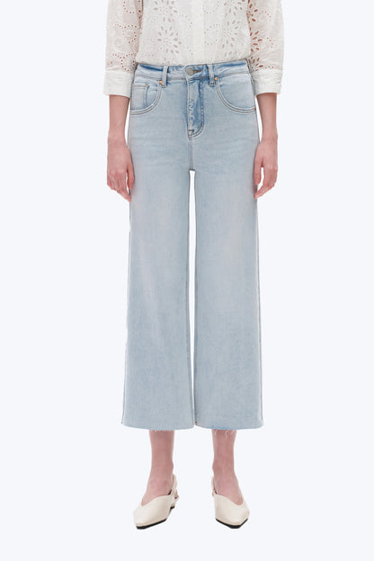 Light Wash High Rise Wide Leg Denim Jeans
