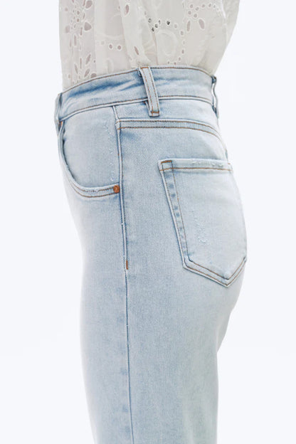 Light Wash High Rise Wide Leg Denim Jeans