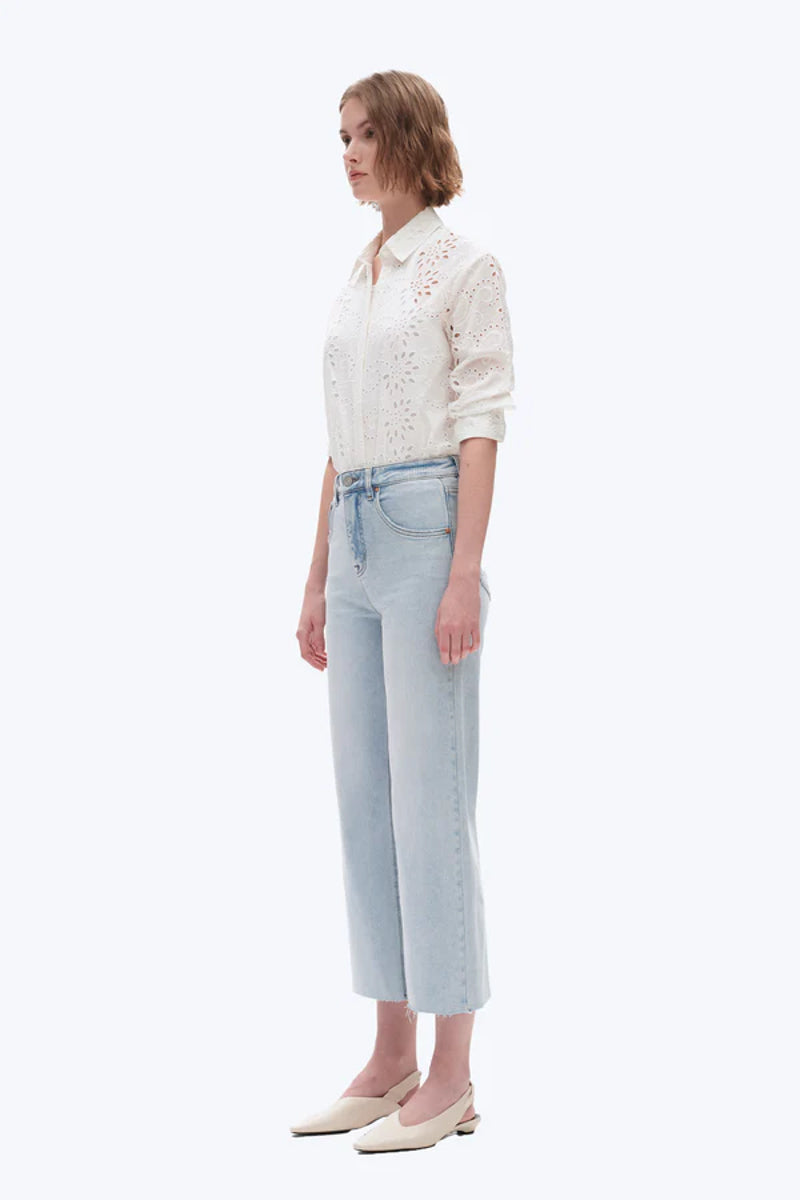 Light Wash High Rise Wide Leg Denim Jeans