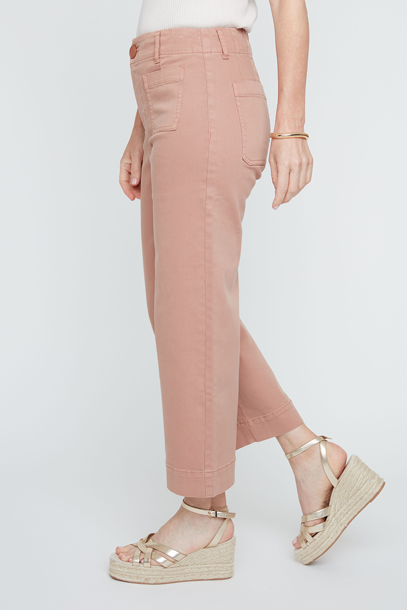 Mocha Wide Leg Cropped Pant