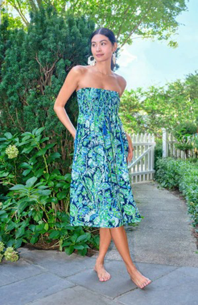 Navy Palms Convertible Dress/Skirt