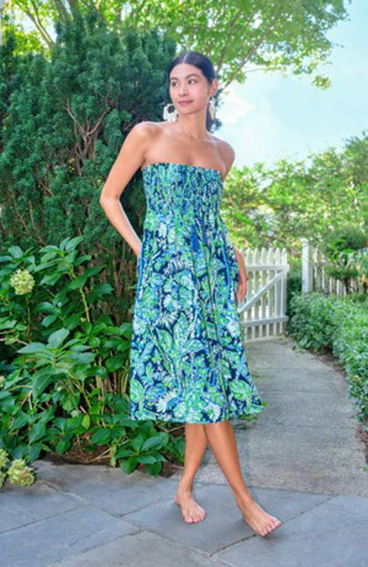 Navy Palms Convertible Dress/Skirt