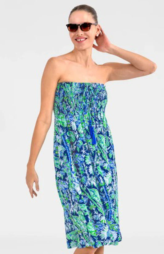 Navy Palms Convertible Dress/Skirt