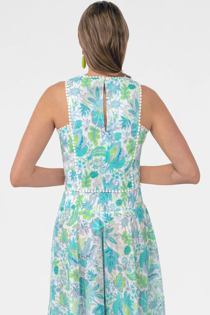 Ocean Floral Sleeveless Crop Top