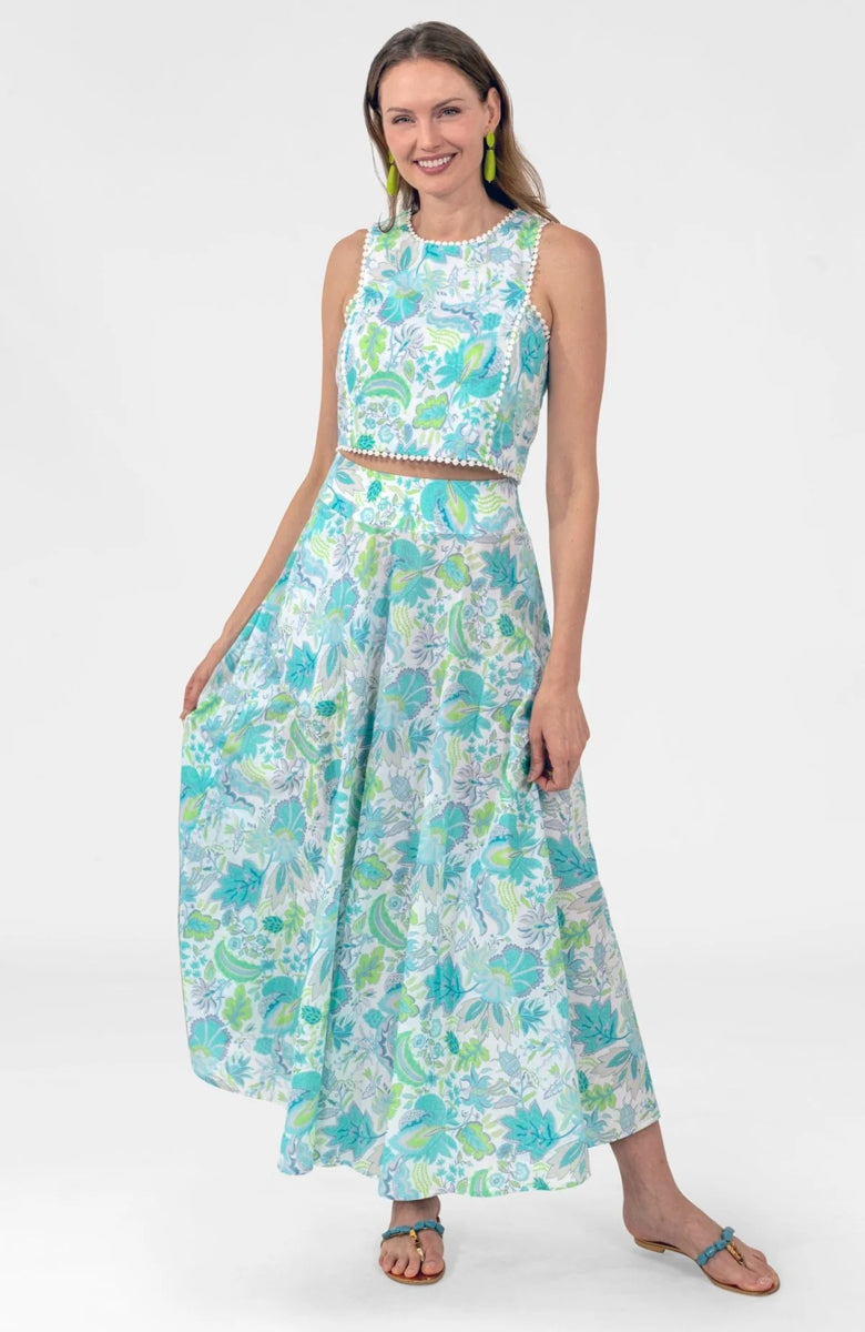Ocean Floral Maxi Skirt