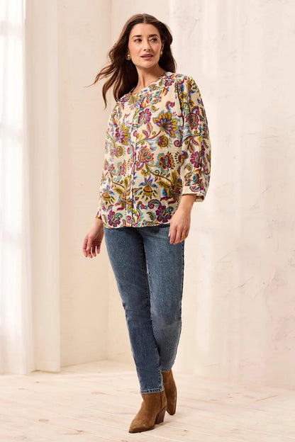 Paisley Dolman Sleeve Blouse