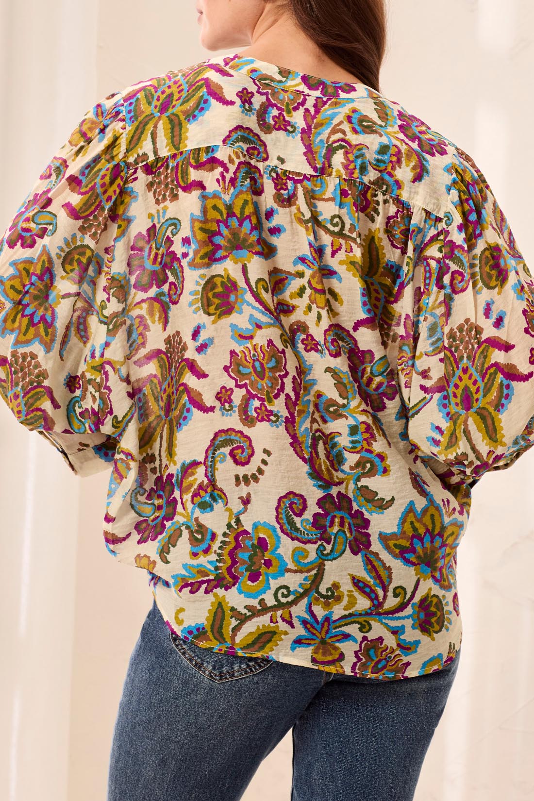 Paisley Dolman Sleeve Blouse