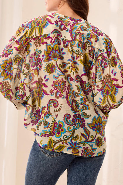 Paisley Dolman Sleeve Blouse
