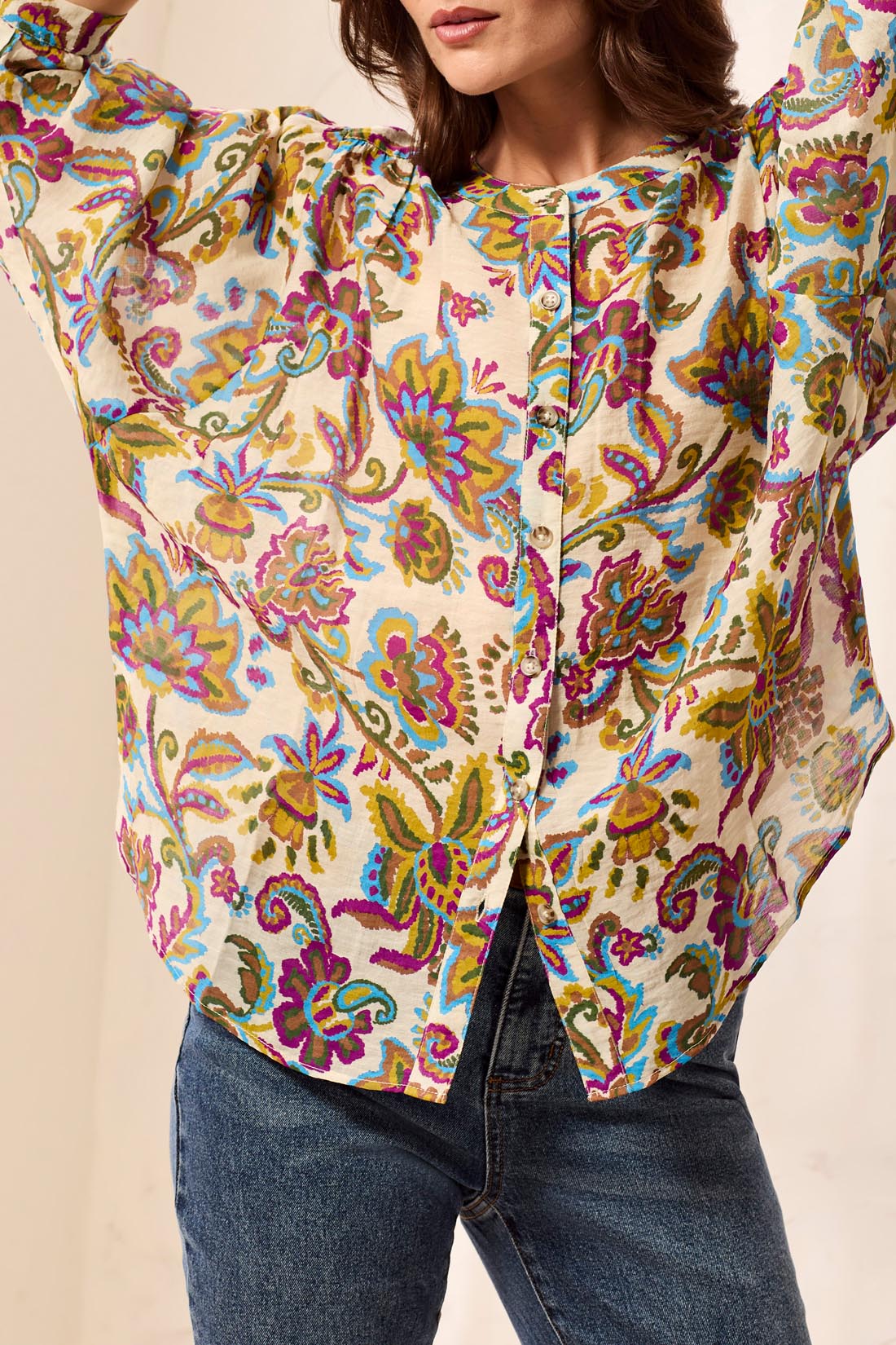 Paisley Dolman Sleeve Blouse