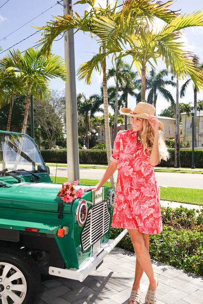 Papaya Cuff Shirt Dress